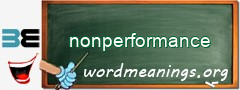 WordMeaning blackboard for nonperformance